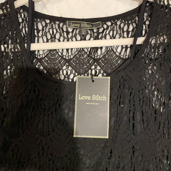 Lovestitch crochet boho style dress Black/size M NWT - Picture 2 of 7